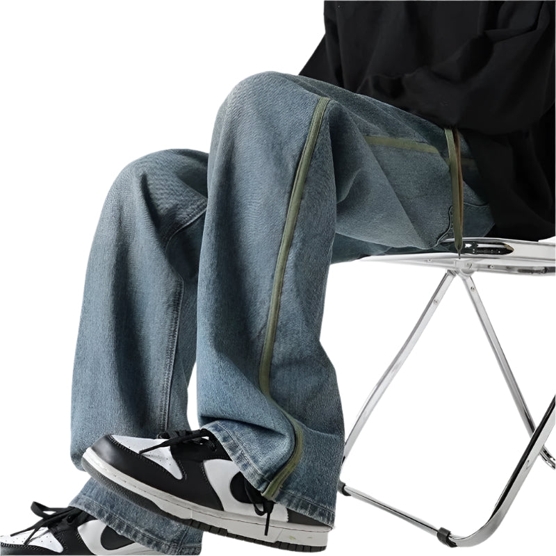 Dames Jeans Oversized Denim Met Unieke Zijklep 0
