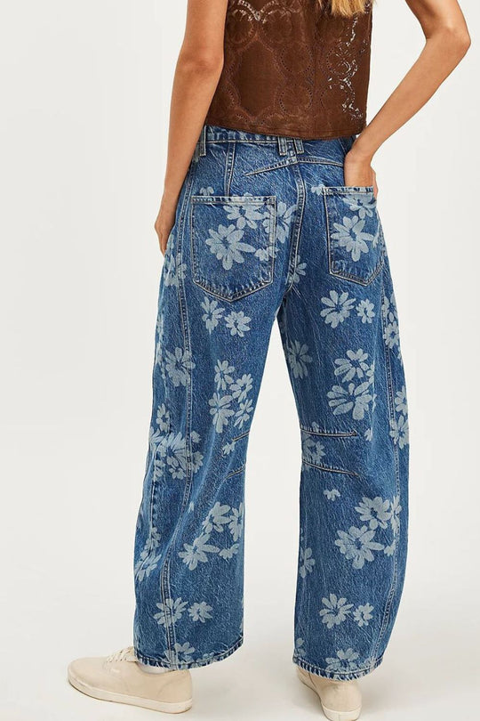 Dames Jeans Wijde Pasvorm Bloemenprint Rayon 5