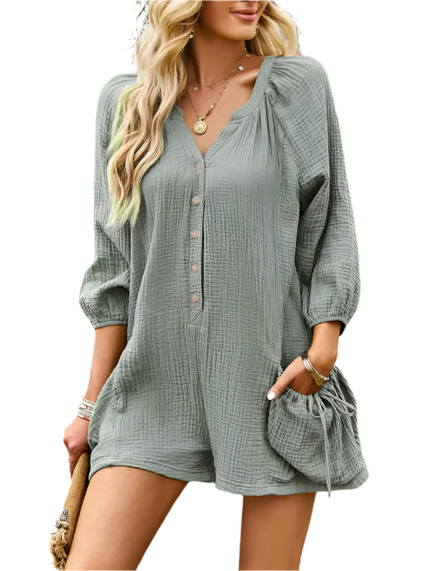 Dames Jumpsuit Losse Stijl Katoen en Linnen 0