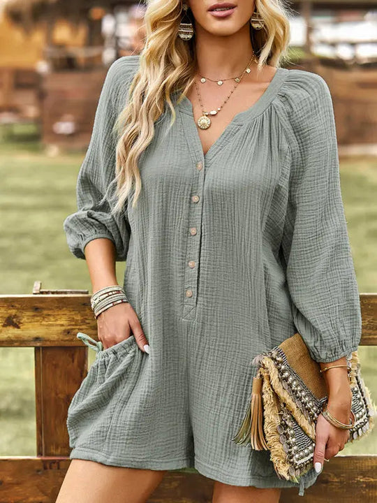 Dames Jumpsuit Losse Stijl Katoen en Linnen 2