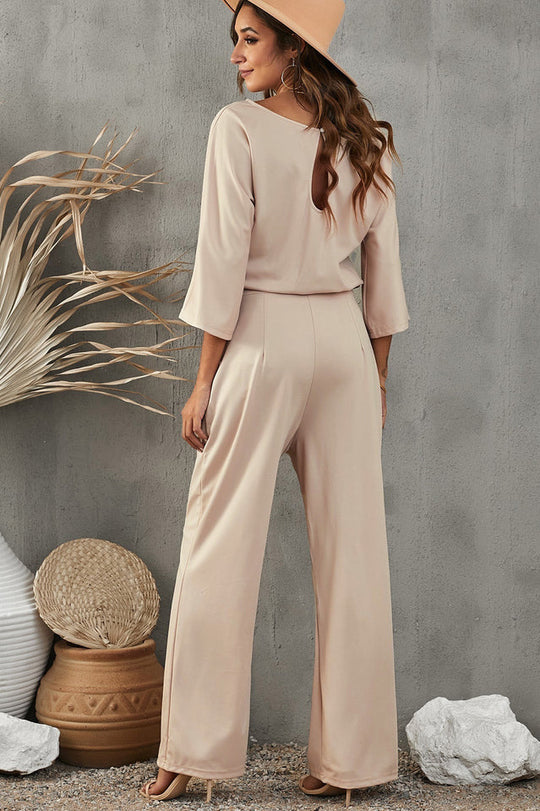 Dames Jumpsuit Met Brede Benen En Taille Riempje Feestelijk Design 2