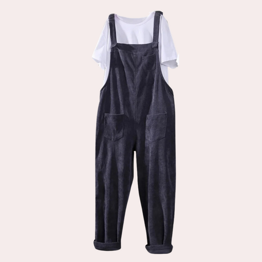 Dames Jumpsuit van Fluweel met Lange Mouwen 1