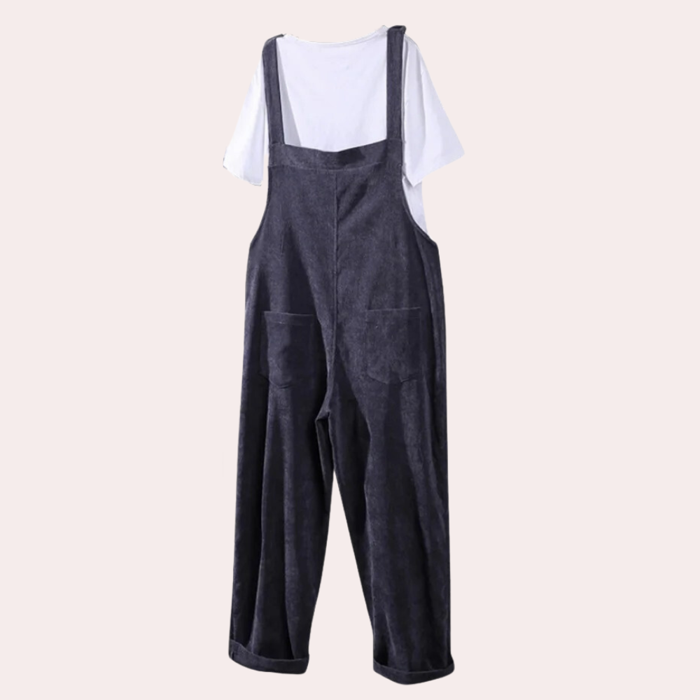 Dames Jumpsuit van Fluweel met Lange Mouwen 2