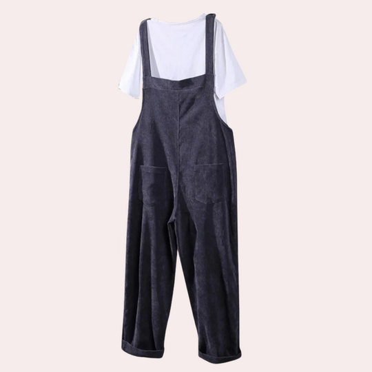 Dames Jumpsuit van Fluweel met Lange Mouwen 2