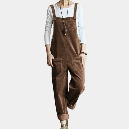 Dames Jumpsuit van Fluweel met Lange Mouwen 5