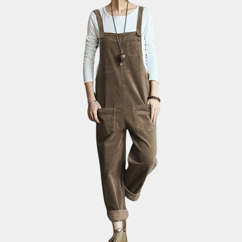 Dames Jumpsuit van Fluweel met Lange Mouwen 6