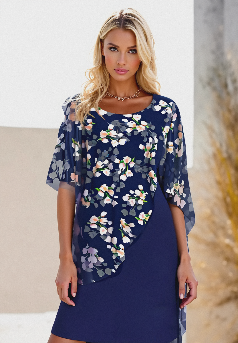 Dames Jurk Bloemenprint Chiffon Zomerjurk 1