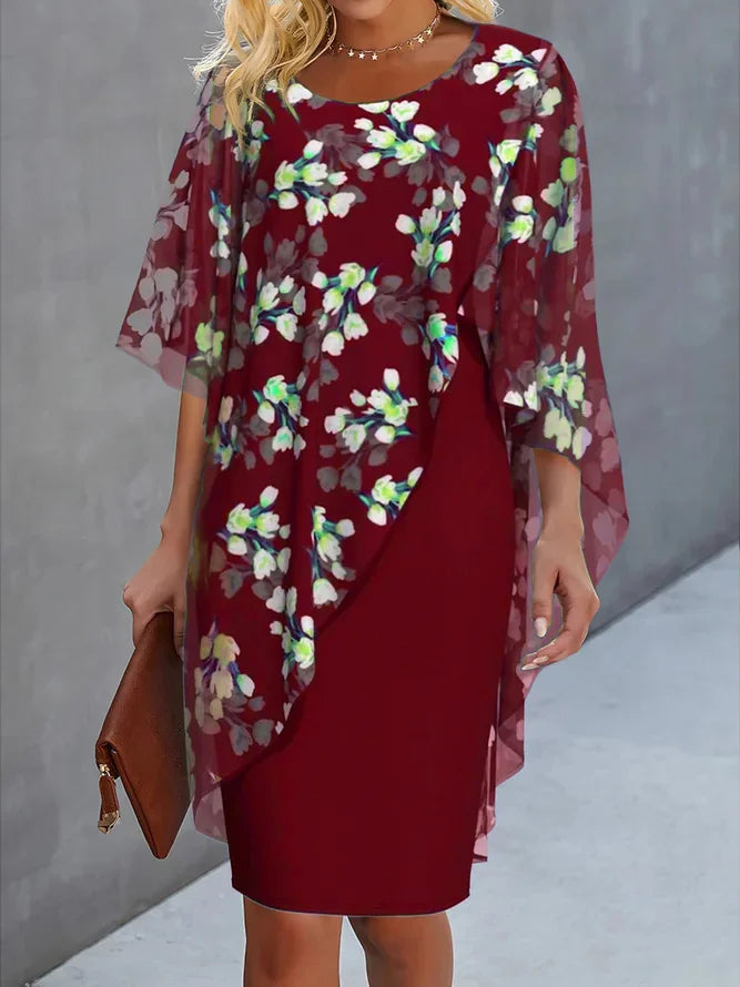 Dames Jurk Bloemenprint Chiffon Zomerjurk 2