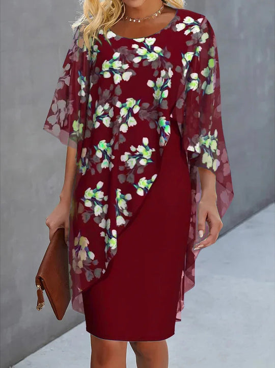 Dames Jurk Bloemenprint Chiffon Zomerjurk 2