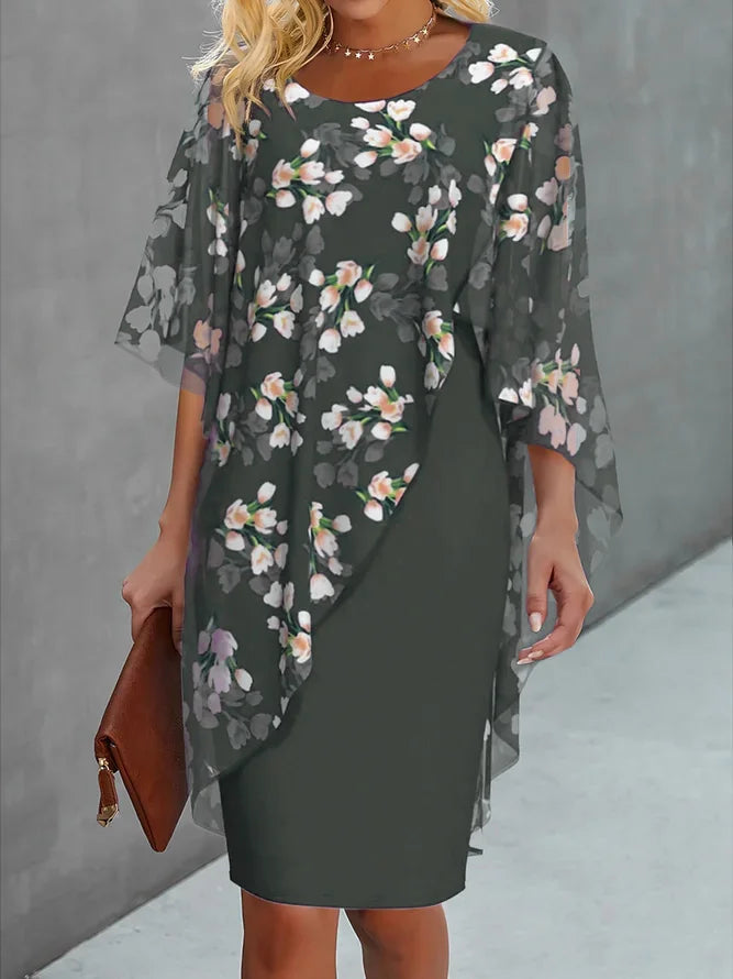 Dames Jurk Bloemenprint Chiffon Zomerjurk 5