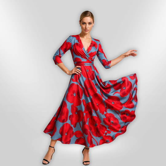 Dames Jurk Elegante Bloemenprint Vrouwelijke Stijl 1