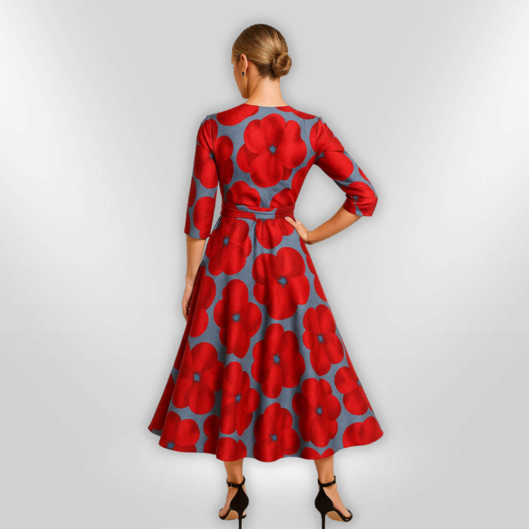 Dames Jurk Elegante Bloemenprint Vrouwelijke Stijl 2