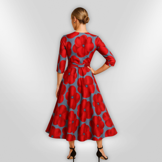Dames Jurk Elegante Bloemenprint Vrouwelijke Stijl 2