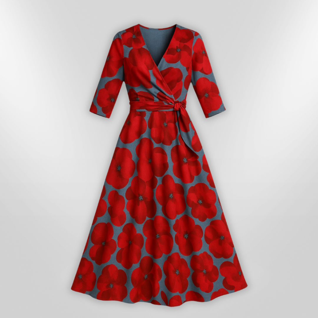 Dames Jurk Elegante Bloemenprint Vrouwelijke Stijl 3