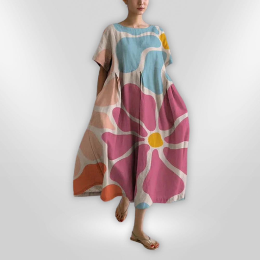 Dames Jurk Floral Zomerjurkjes Katoen 0