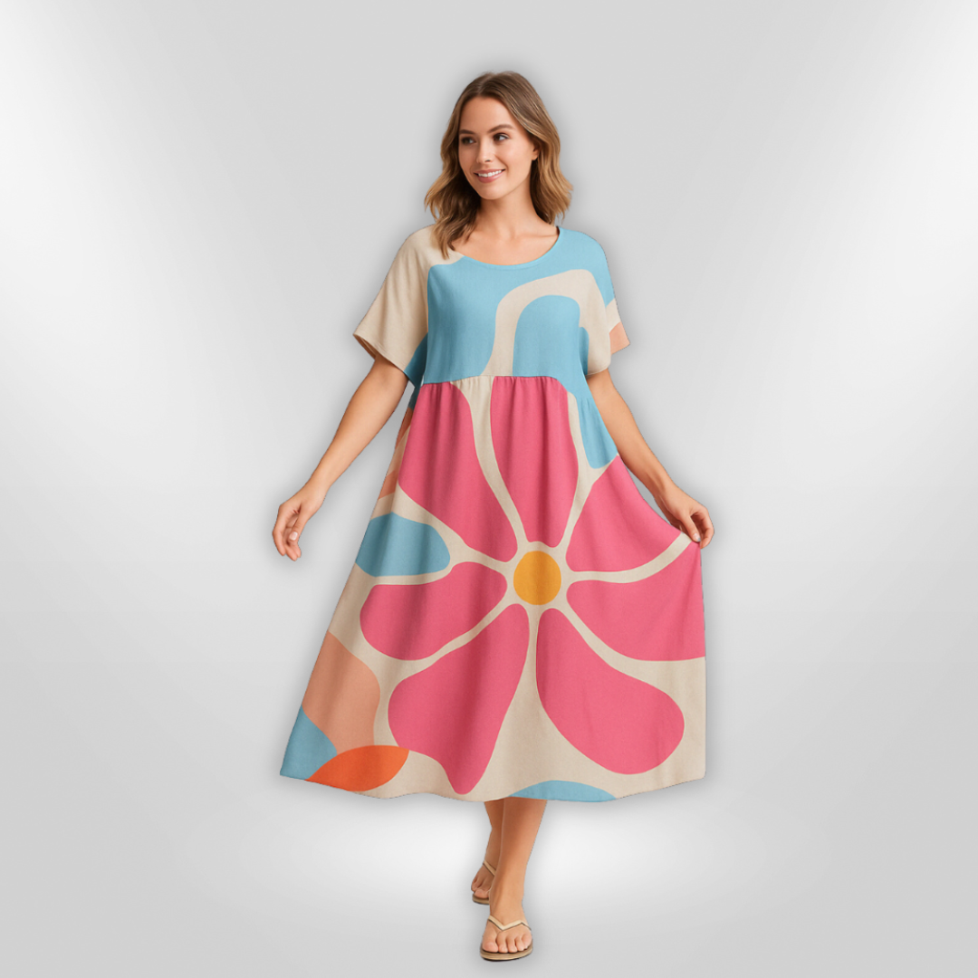Dames Jurk Floral Zomerjurkjes Katoen 1