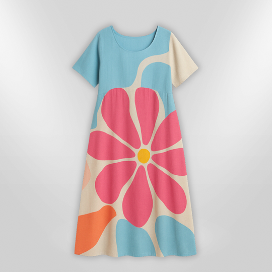 Dames Jurk Floral Zomerjurkjes Katoen 4