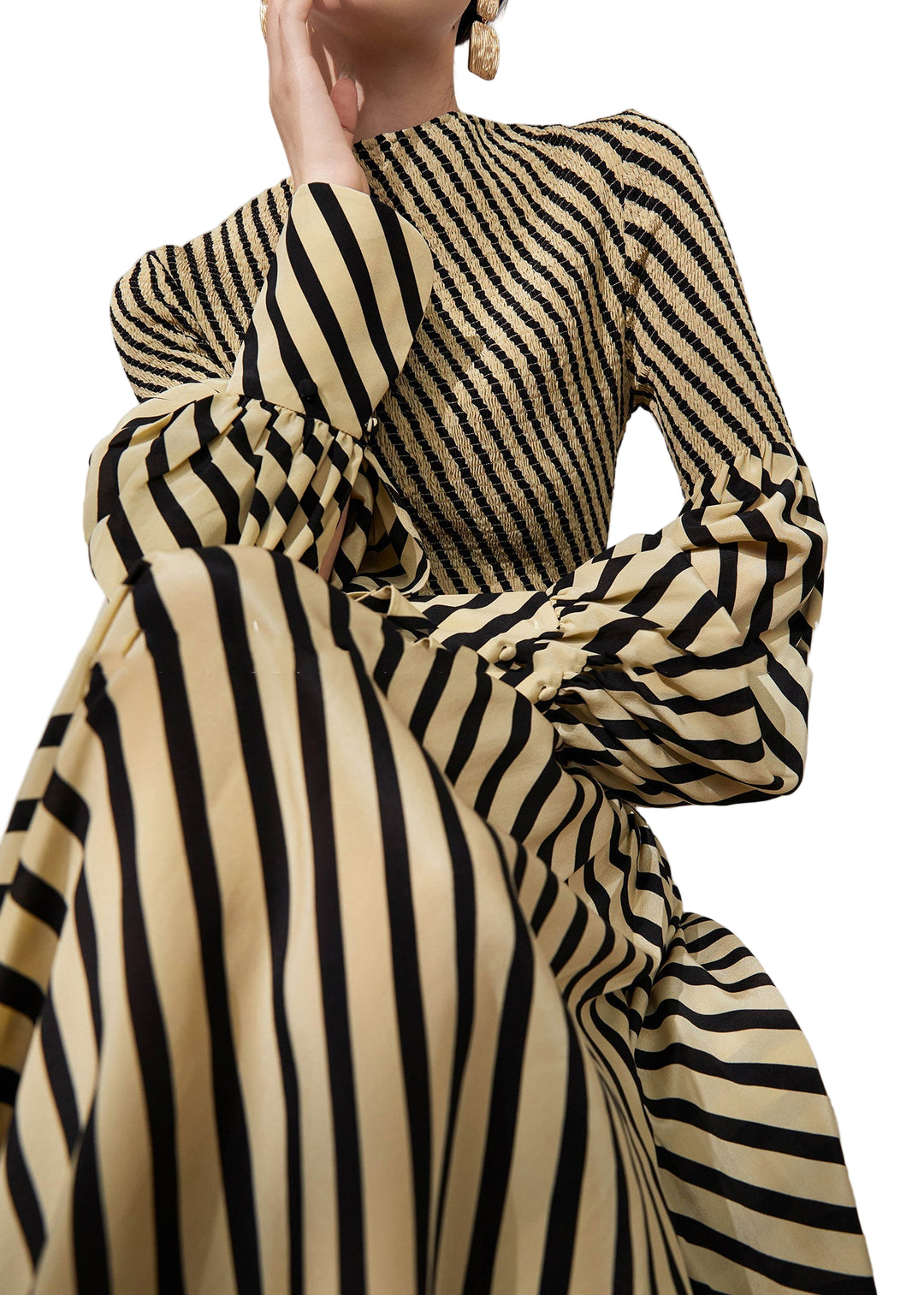 Dames Jurk Gestreept O-hals Met Losse Pasvorm 0