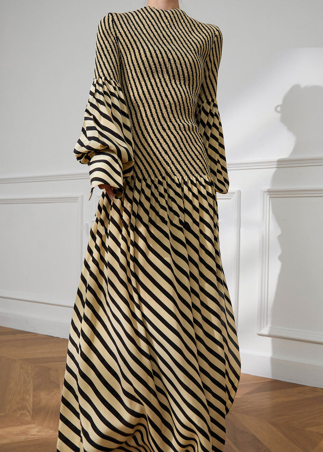 Dames Jurk Gestreept O-hals Met Losse Pasvorm 1