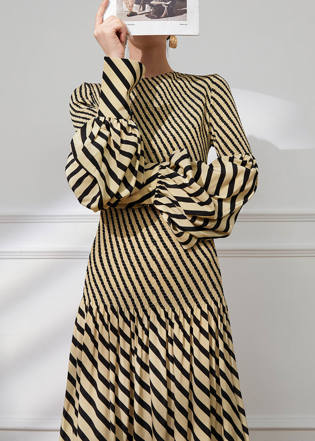 Dames Jurk Gestreept O-hals Met Losse Pasvorm 3