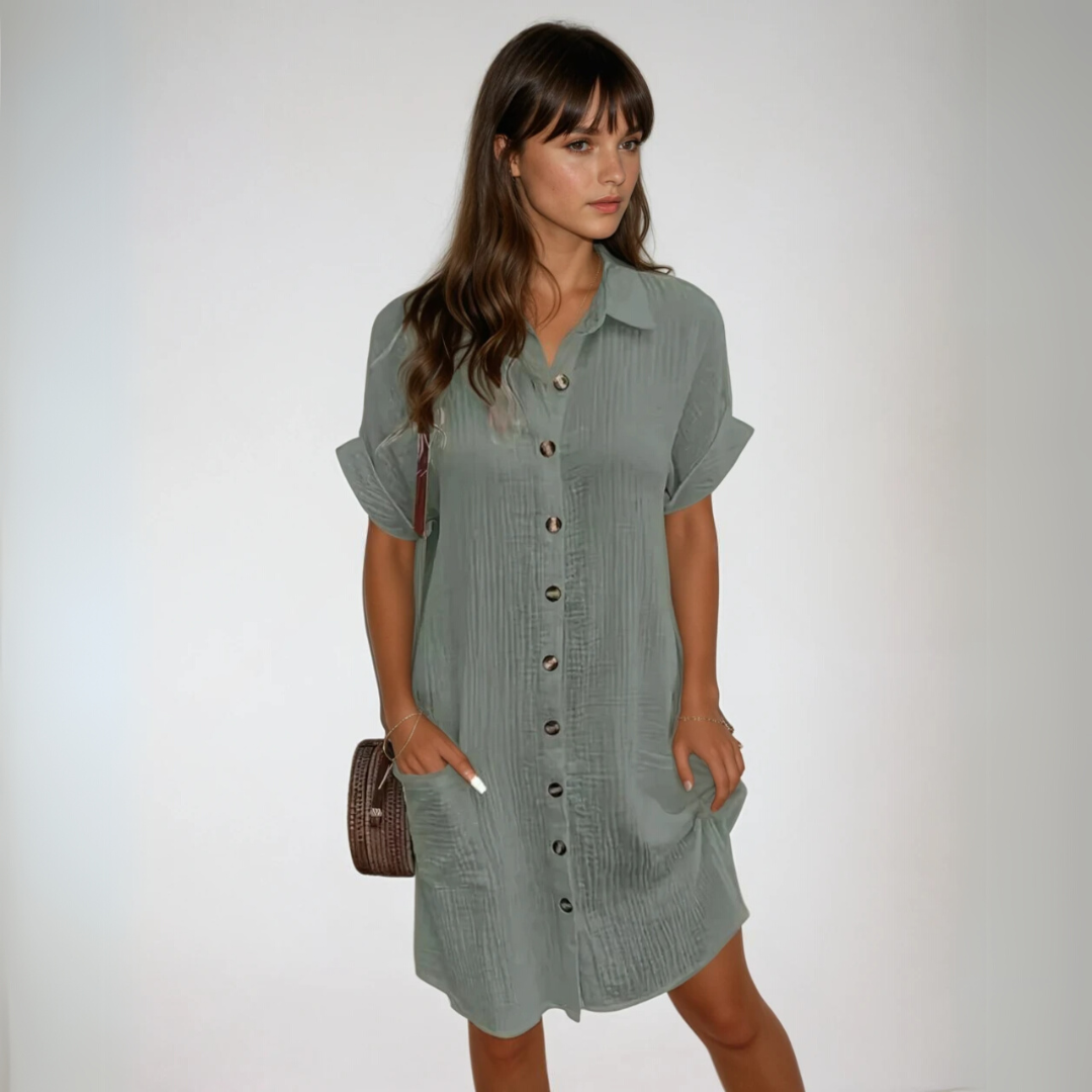 Dames Jurk Korte Mouwen Casual Ademend Comfortabel 3