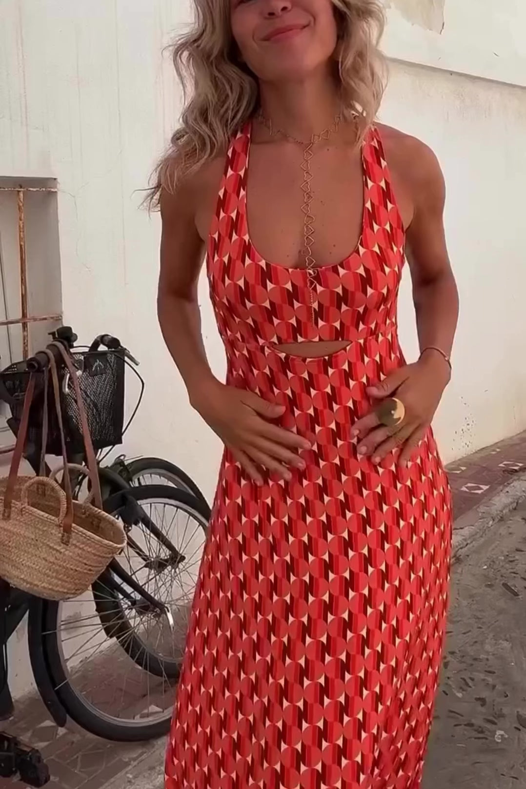 Dames Jurk Vloeiende Silhouet Elegante Stijl 4