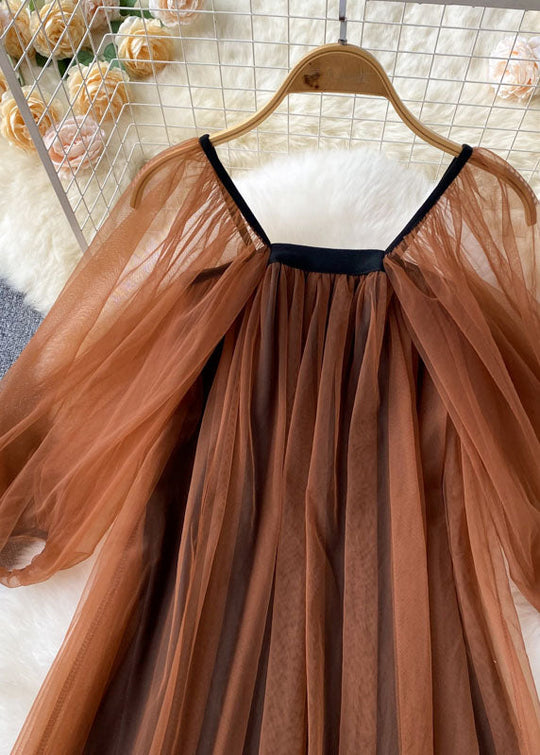 Dames Jurk met Vierkante Kraag en Lantaarnmouwen 1