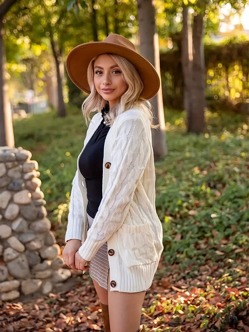 Dames Kabelgebreide Trui Casual met Lange Mouwen 4