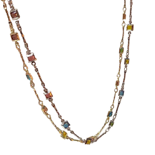 Dames Ketting Fijne Stijl met Kleurrijke Stenen voor Elke Gelegenheid 0