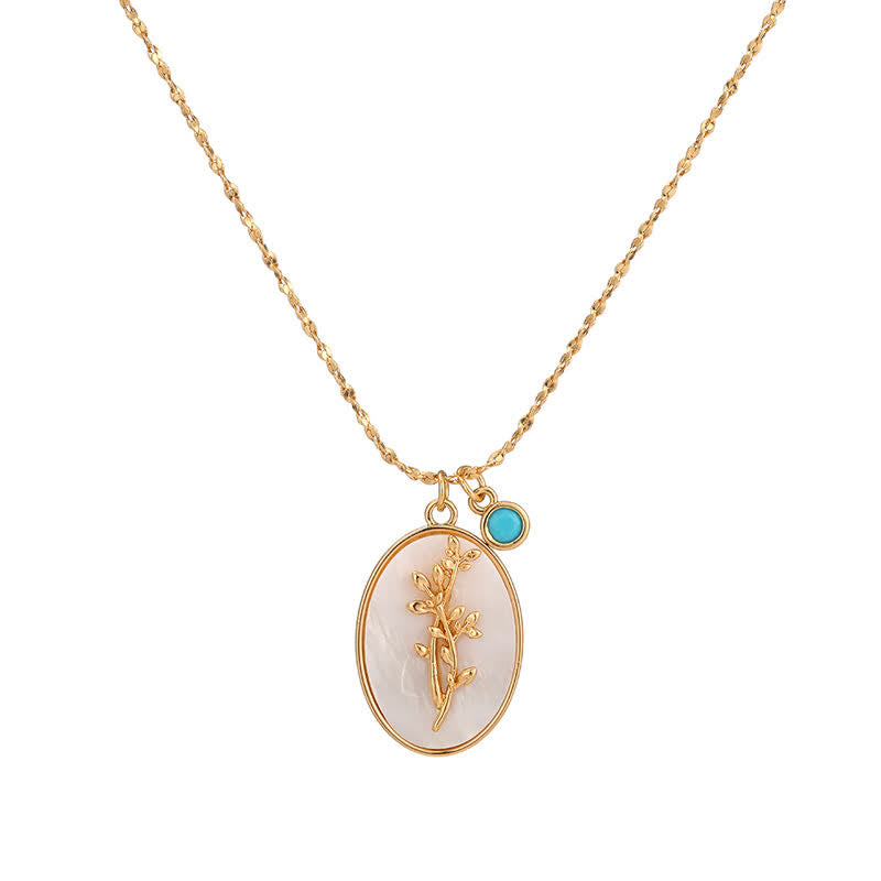 Dames Ketting Geboortesteen en Geboortebloem 11