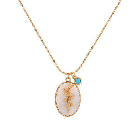 Dames Ketting Geboortesteen en Geboortebloem 11
