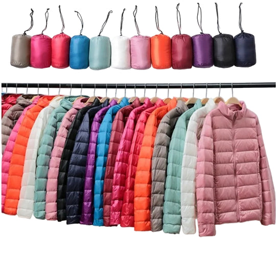 Dames Korte Gevoerde Donsjas met Kap 0