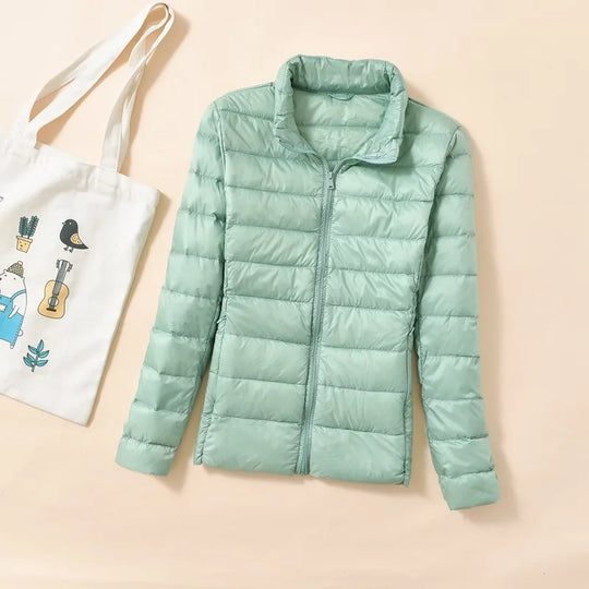 Dames Korte Gevoerde Donsjas met Kap 7