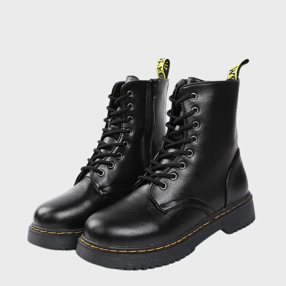 Dames Laarzen Combat Boots met Veters en Zijrits voor Casual en Edgy Outfits 0