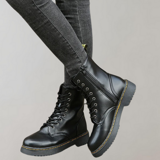 Dames Laarzen Combat Boots met Veters en Zijrits voor Casual en Edgy Outfits 6