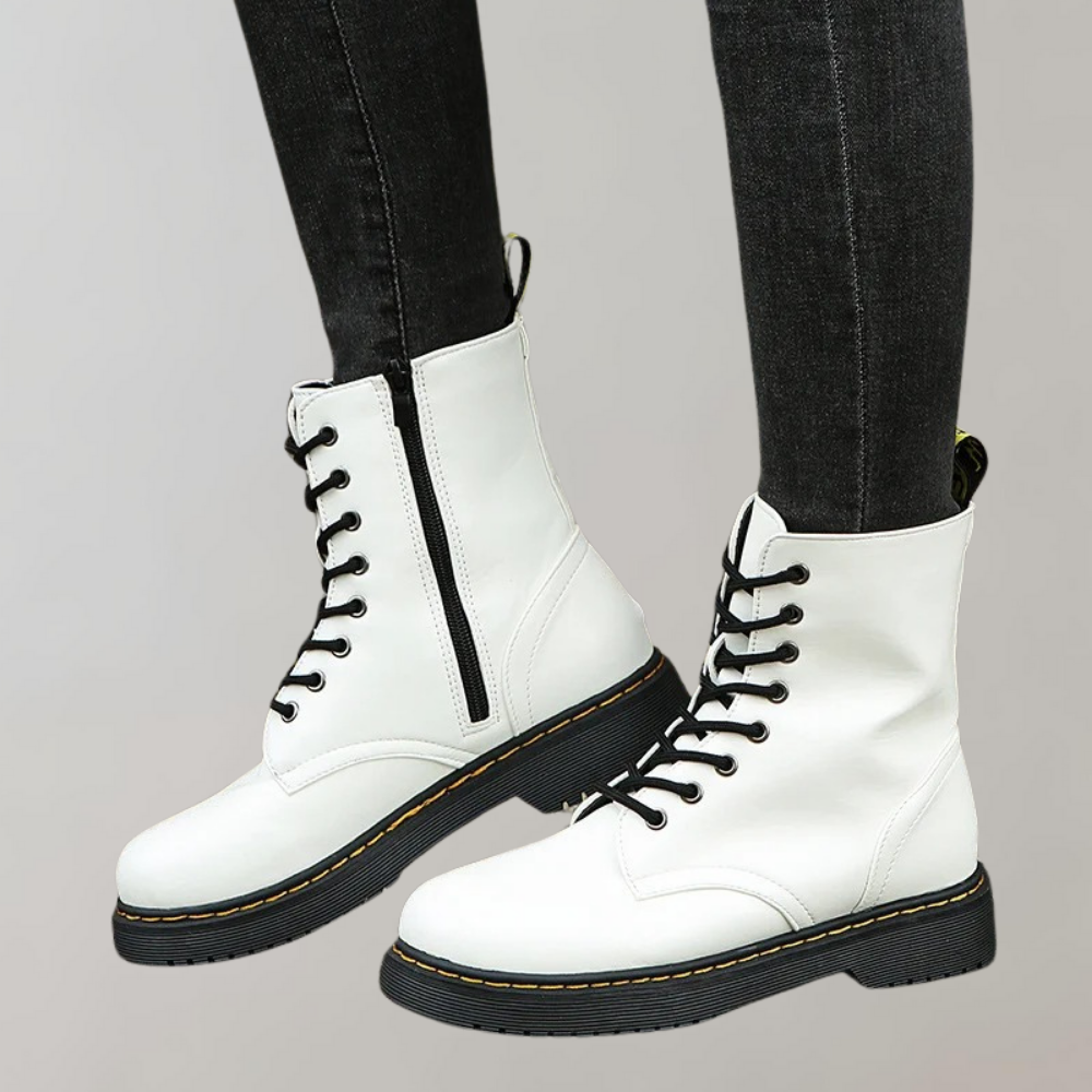 Dames Laarzen Combat Boots met Veters en Zijrits voor Casual en Edgy Outfits 7