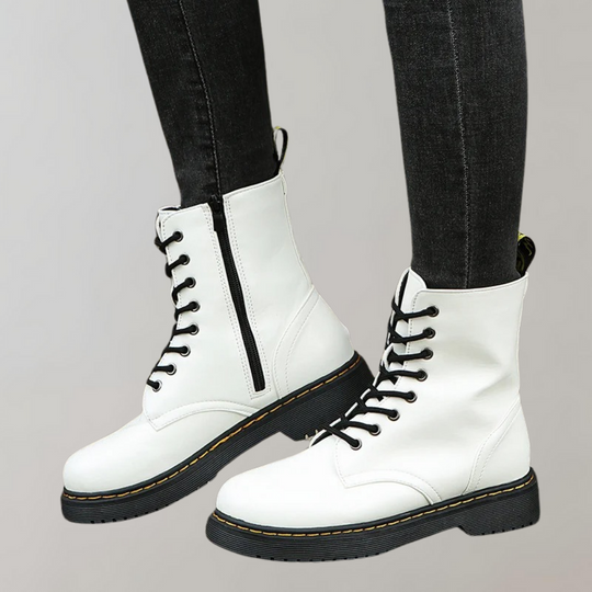 Dames Laarzen Combat Boots met Veters en Zijrits voor Casual en Edgy Outfits 7