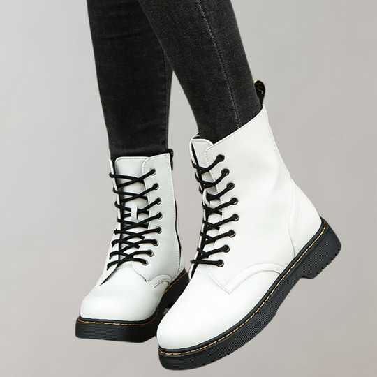 Dames Laarzen Combat Boots met Veters en Zijrits voor Casual en Edgy Outfits 8
