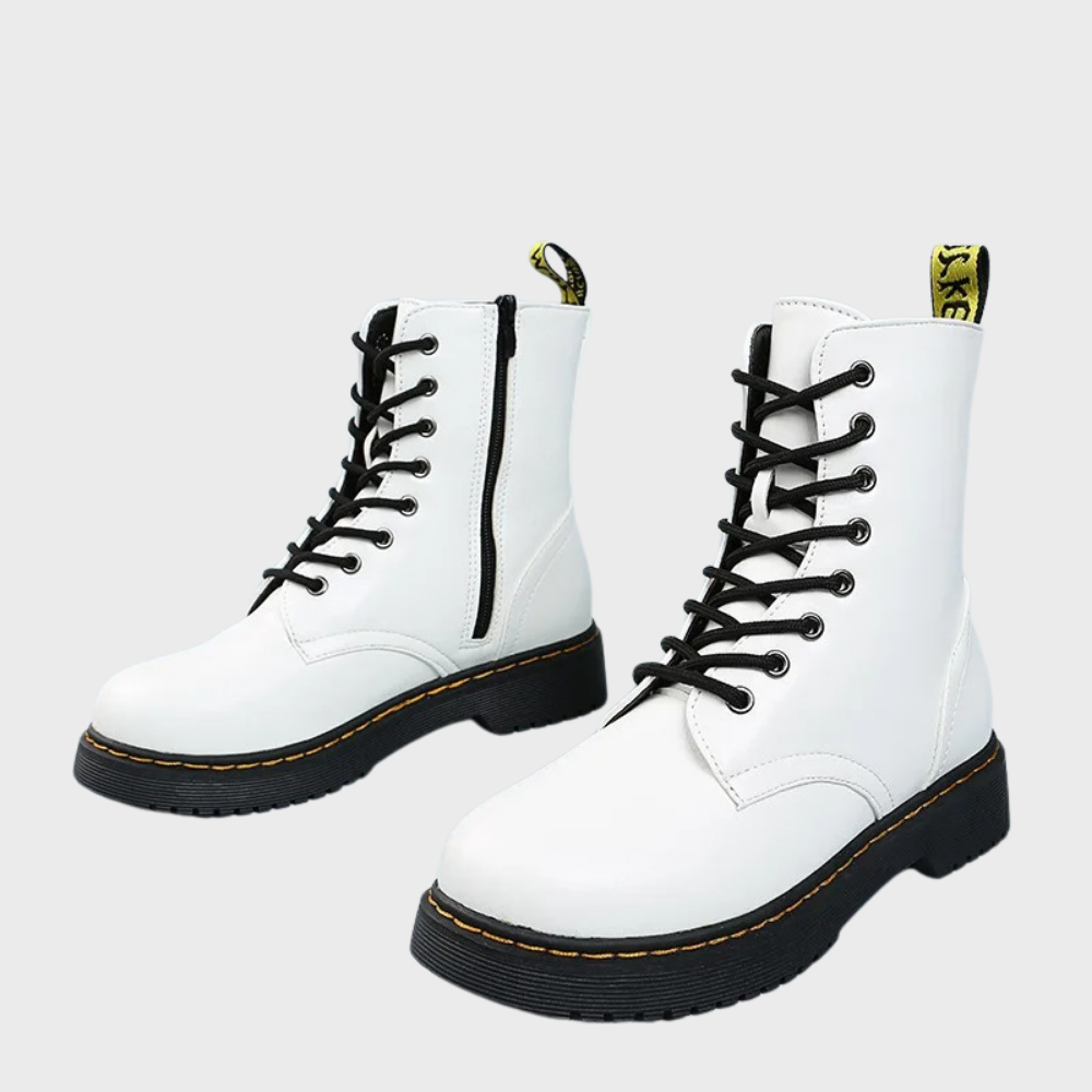Dames Laarzen Combat Boots met Veters en Zijrits voor Casual en Edgy Outfits 9