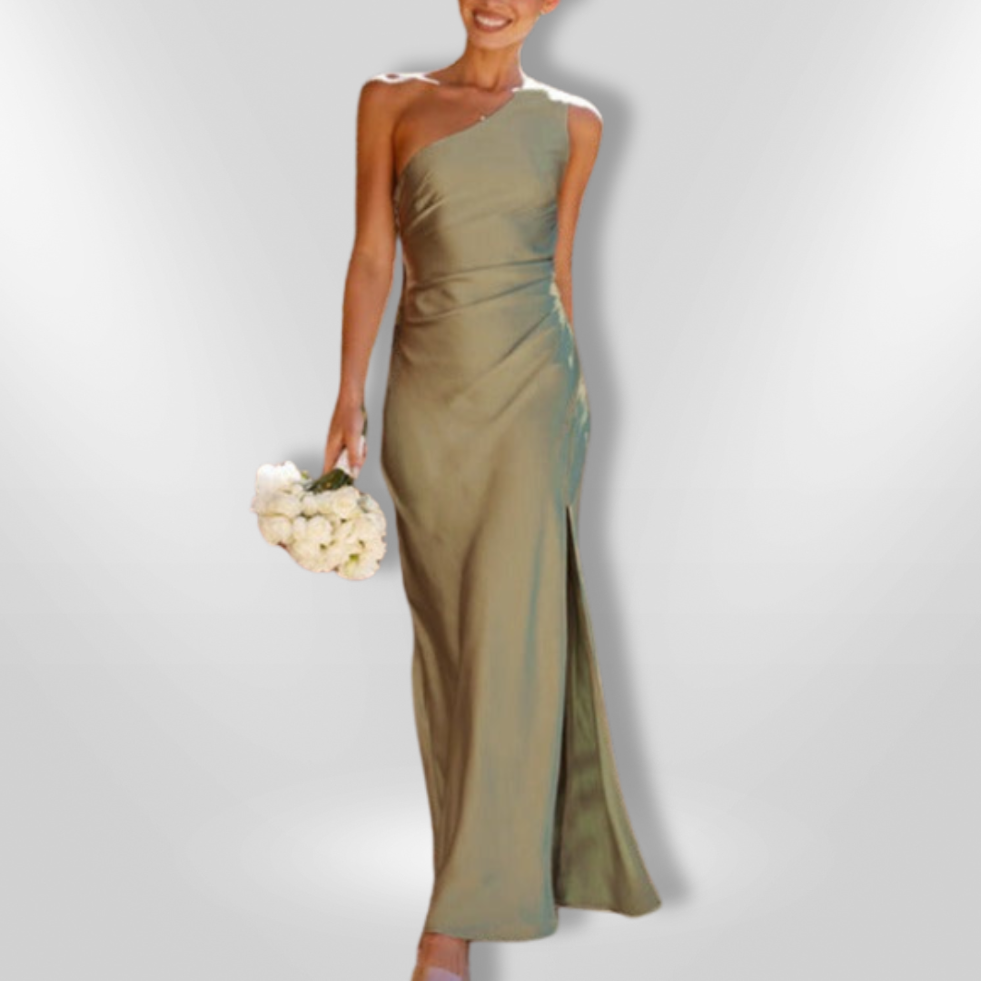 Dames Lange Asymmetrische Maxi Jurk Met Hoge Split 100% Polyester 0