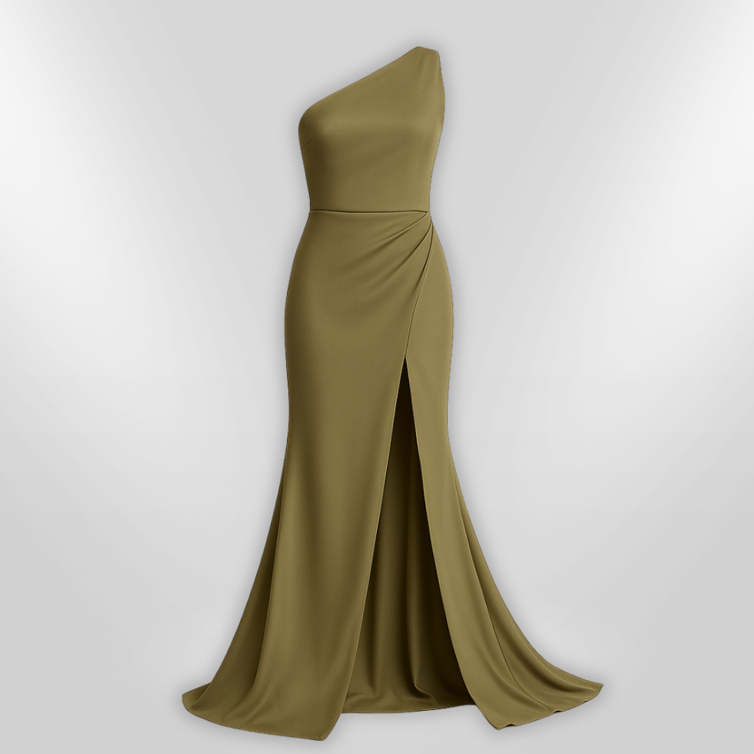 Dames Lange Asymmetrische Maxi Jurk Met Hoge Split 100% Polyester 2