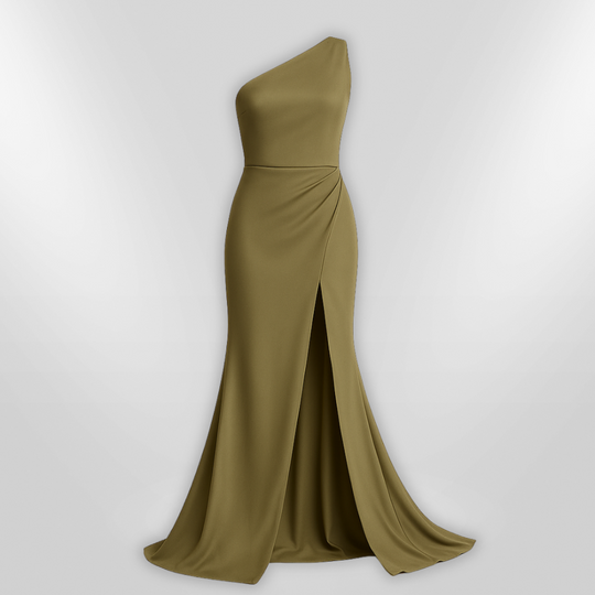 Dames Lange Asymmetrische Maxi Jurk Met Hoge Split 100% Polyester 2