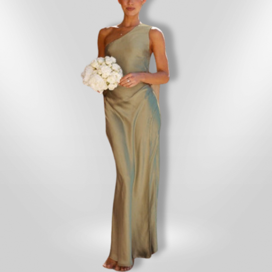 Dames Lange Asymmetrische Maxi Jurk Met Hoge Split 100% Polyester 4