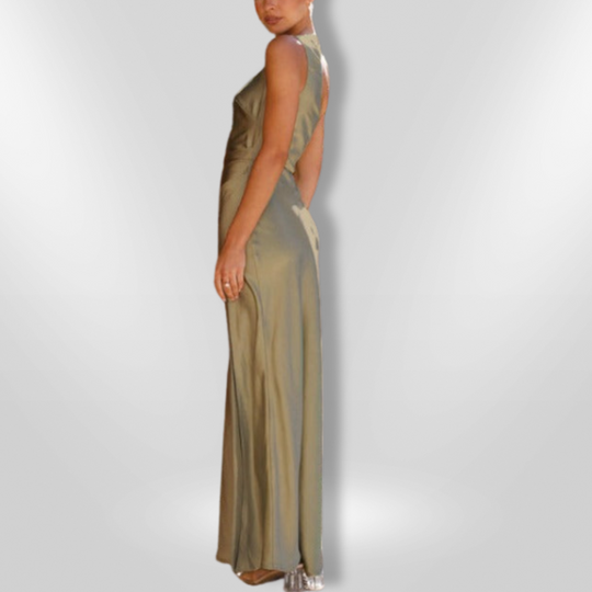 Dames Lange Asymmetrische Maxi Jurk Met Hoge Split 100% Polyester 6