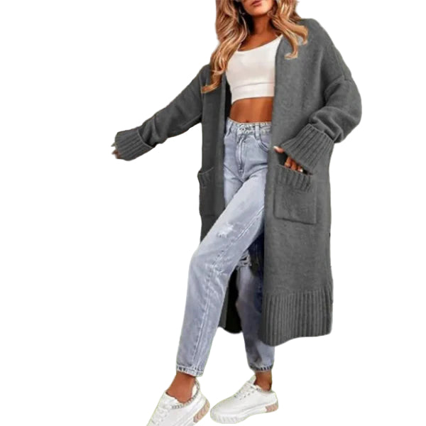 Dames Lange Cardigan Oversized Pasvorm 0