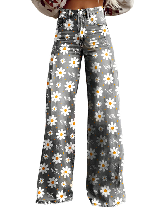 Dames Lange Denim Broek Casual Comfort 0