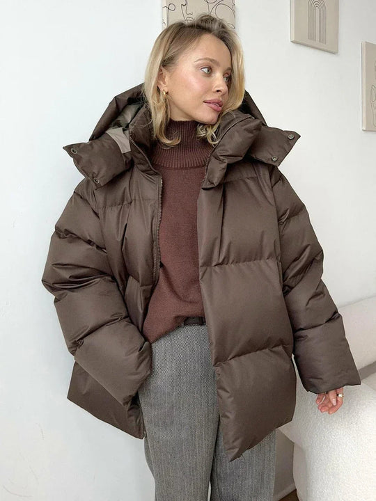 Dames Lange Gewatteerde Winterjas Oversized Met Functionele Zakken 4