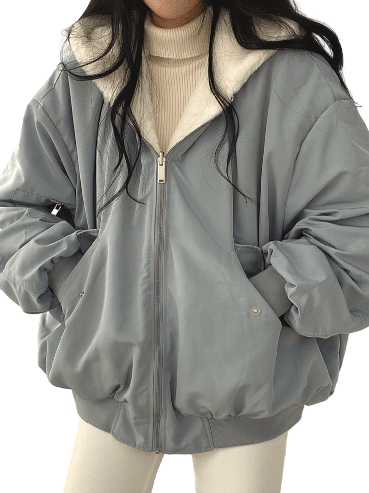 Dames Lange Gewatteerde Winterjas Oversized Met Praktische Ritssluiting 0