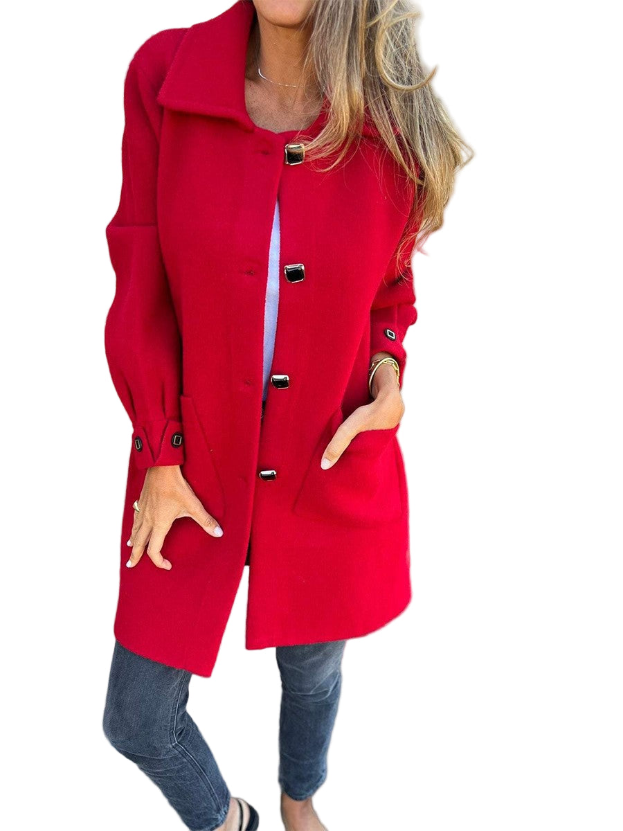 Dames Lange Jas Gestructureerde Pasvorm 0