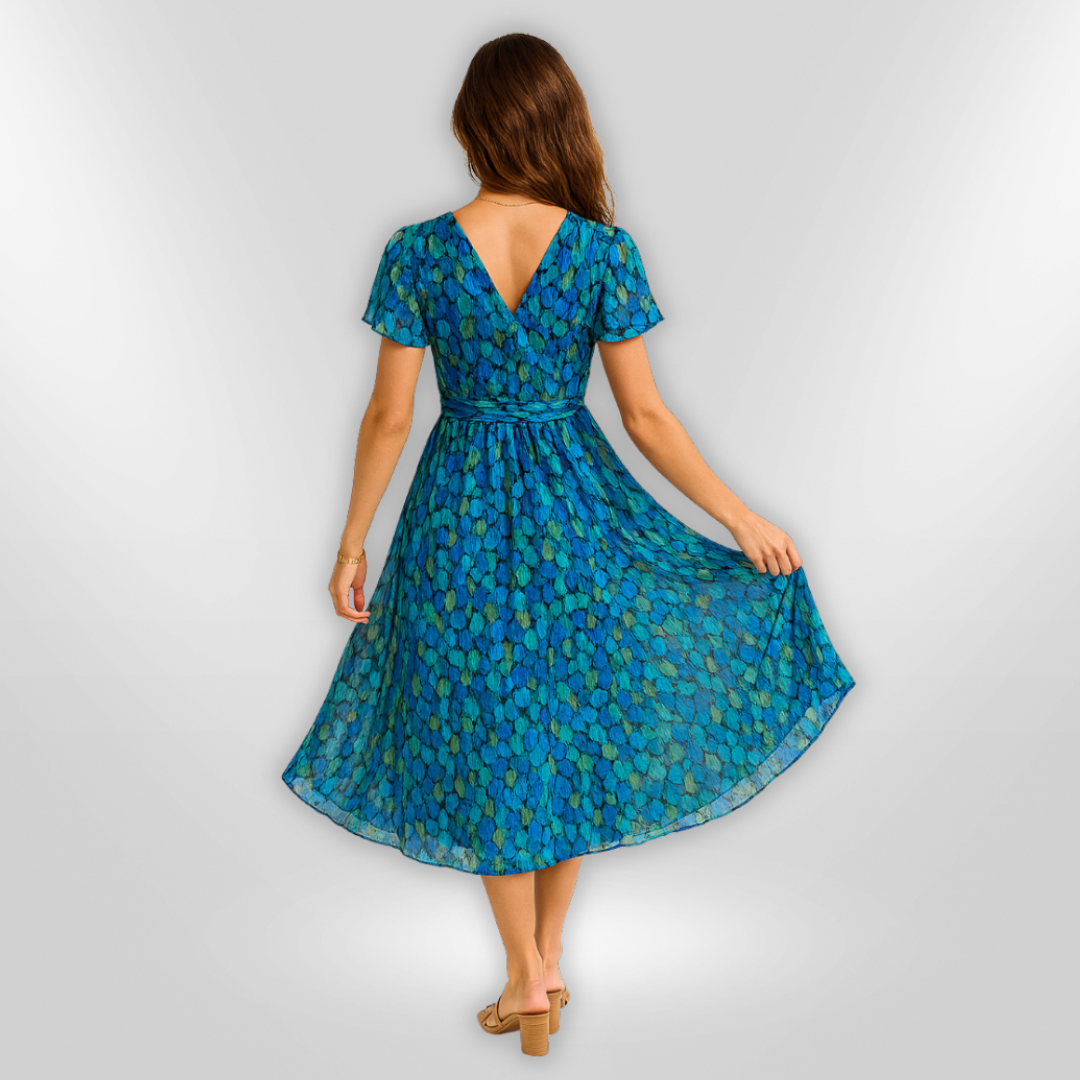 Dames Lange Jurk Asymmetrische V-hals Lichtgewicht voor Feestelijke Kleding en Zomer Kleding 2